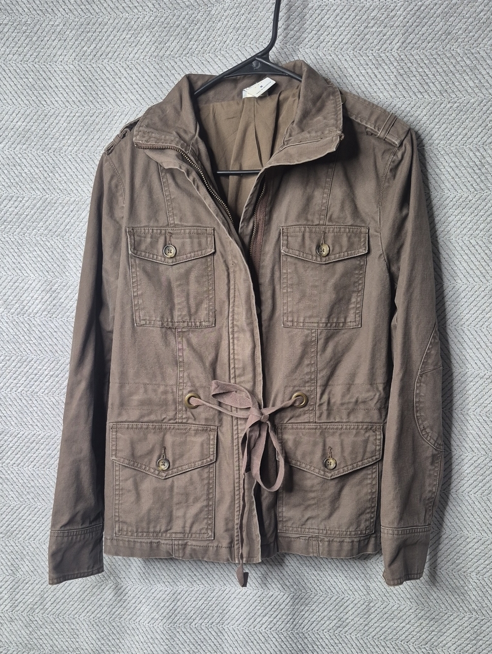 EUC Old Navy 100% Cotton Utility Field Jacket Adjustable Waist Brown Women's S